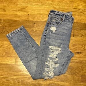 American Eagle Outfitters Light Blue Ripped Skinny Jeans